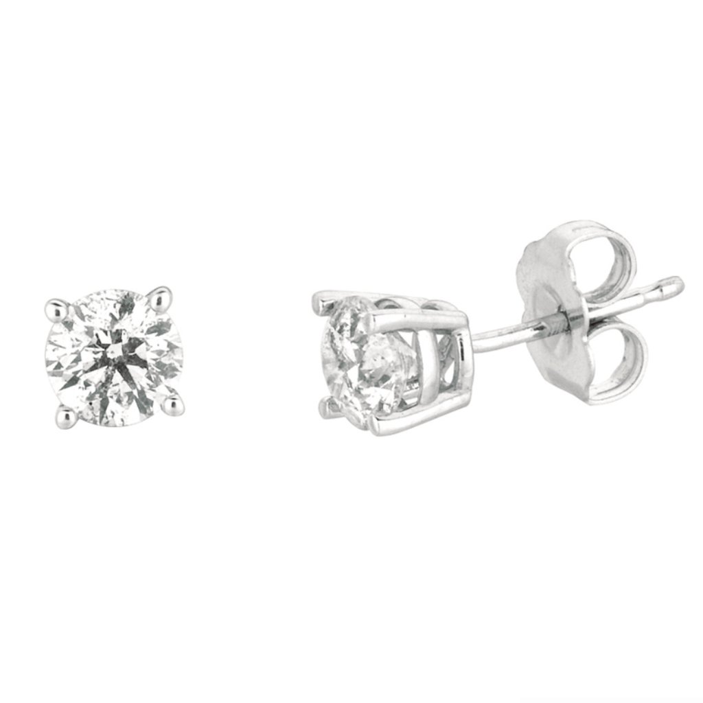 0.25 Carat Natural Diamond Stud Earrings G Si 14k